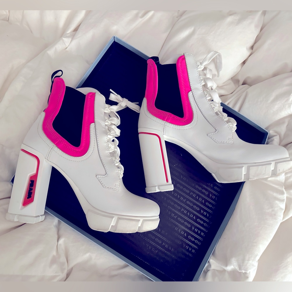 Prada White & Pink Boots - Picture 2 of 5